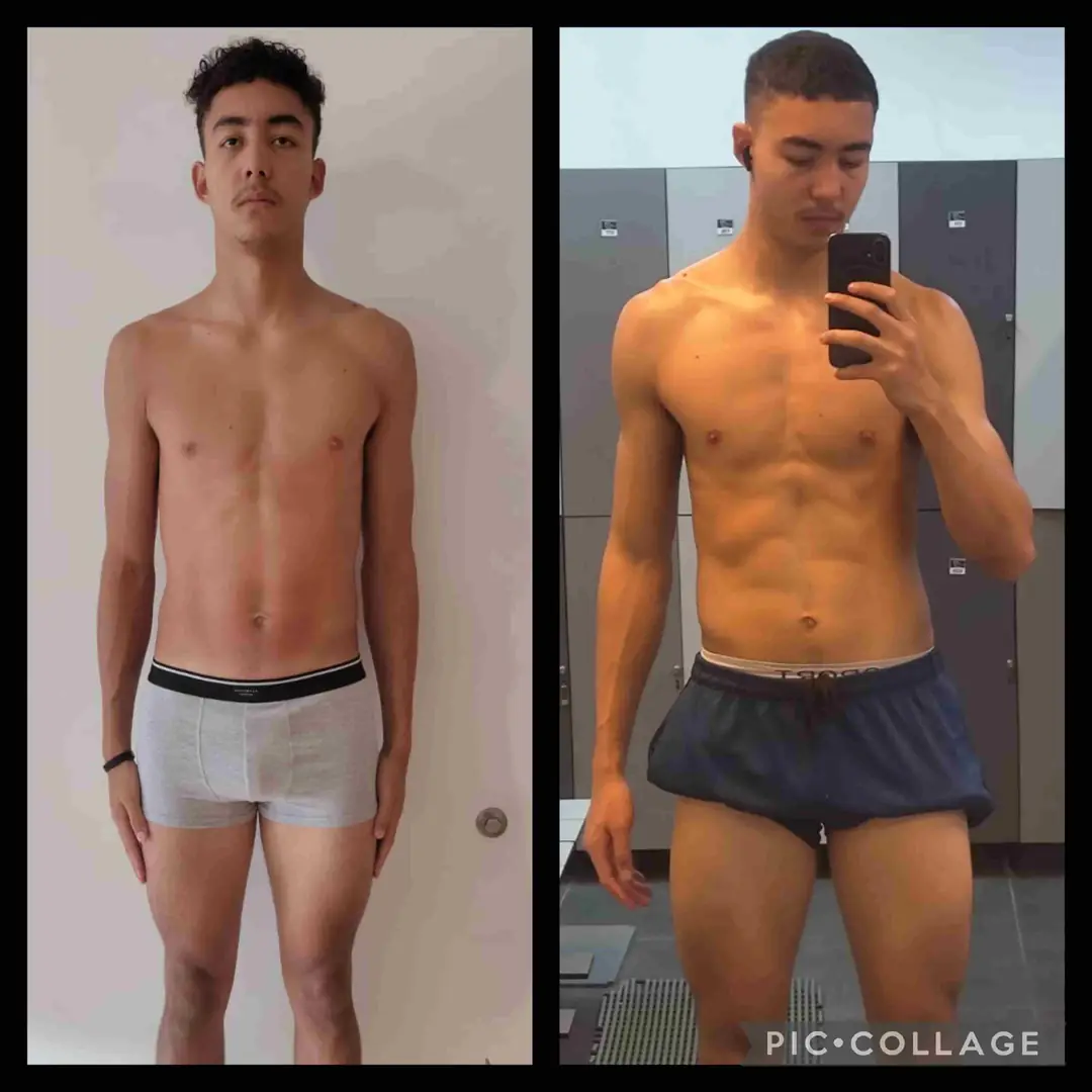 Antes e depois físico de aluno da metodologia