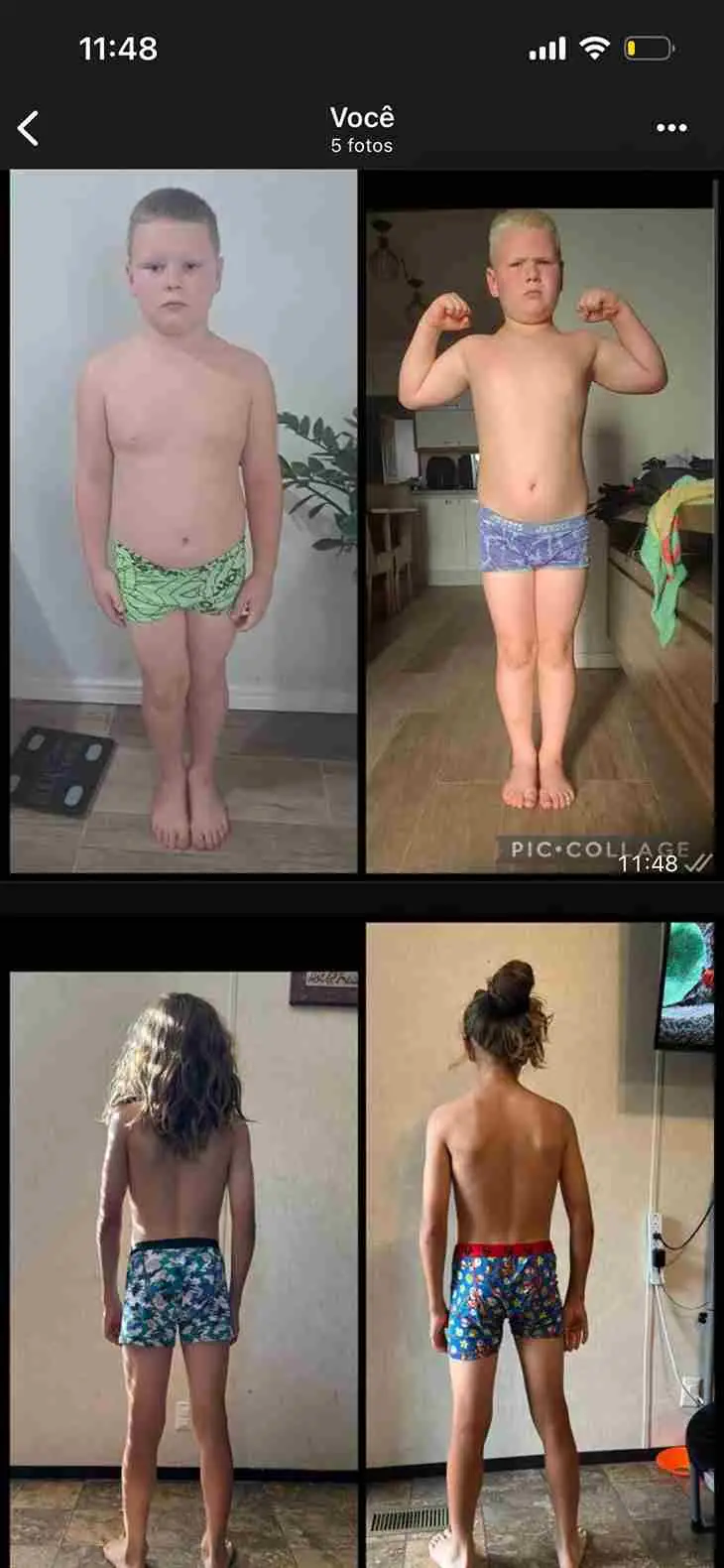 Antes e depois de goleiro mirim treinando com a metodologia